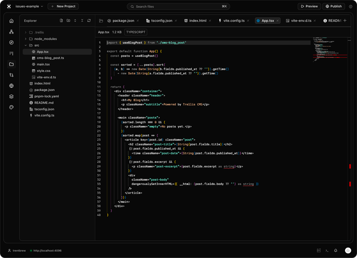 Code editor